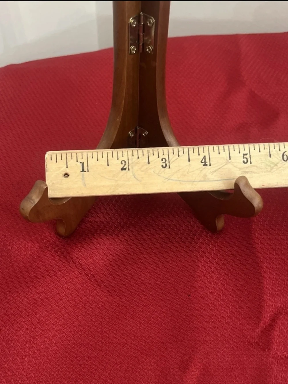 Lot 3 Wooden Hinged Plate Holders Stands Easels - Picture 8 of 10